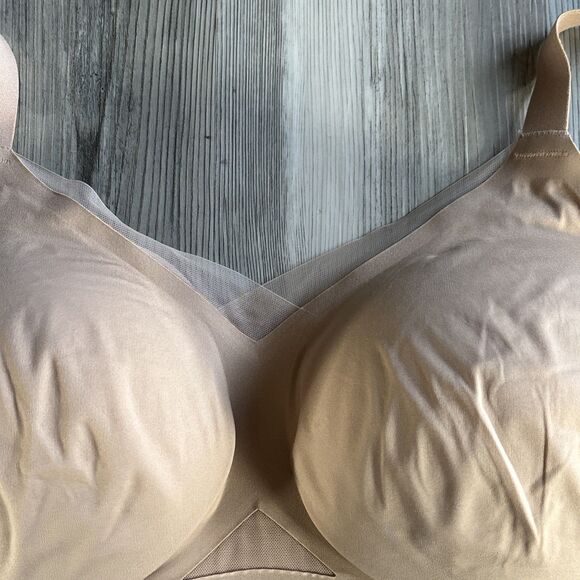 NWOT HONEYLOVE CROSSOVER WIRELESS BRA SAND Nude Removable Inserts 36DDD - Picture 8 of 8